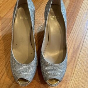 Stuart Weitzman Silver Wedges